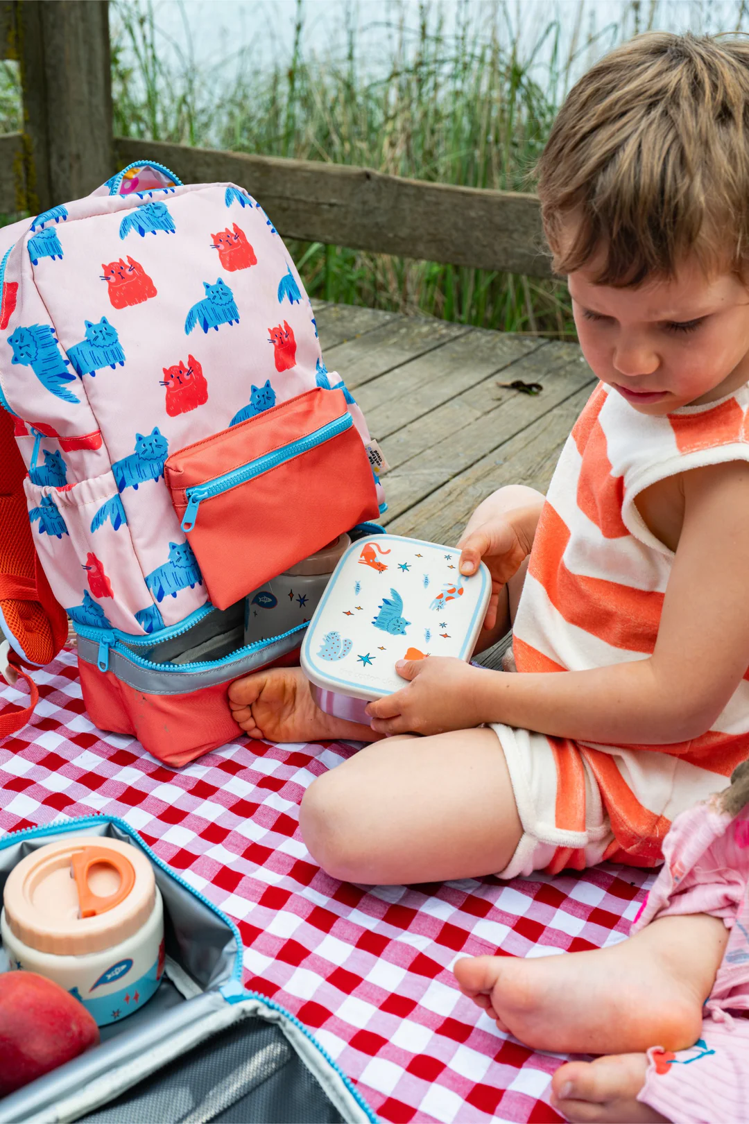 Nerūdijančio plieno pietų dėžutė „Žaismingos katės“ - Image 4