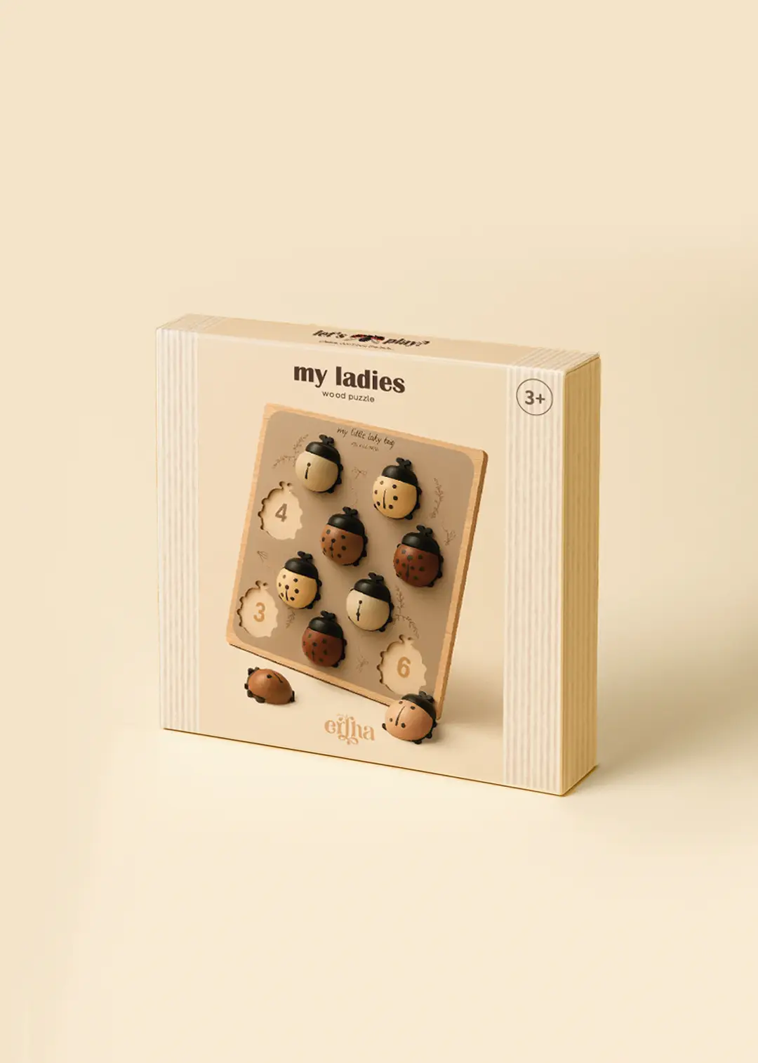 Medinis dėlionės žaidimas „Boružėlės“