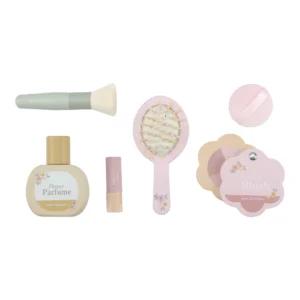 0030190_roze-houten-kaptafel-met-lades-en-krukje