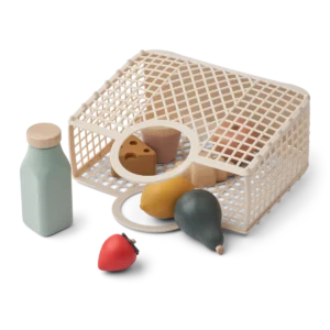 Maisto produktų rinkinys su krepšeliu